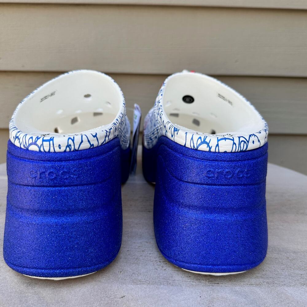 Crocs HELLO KITTY 50th Anniversary Blue Glitter Siren Clog Womens 13 Mens 11 - Picture 9 of 14